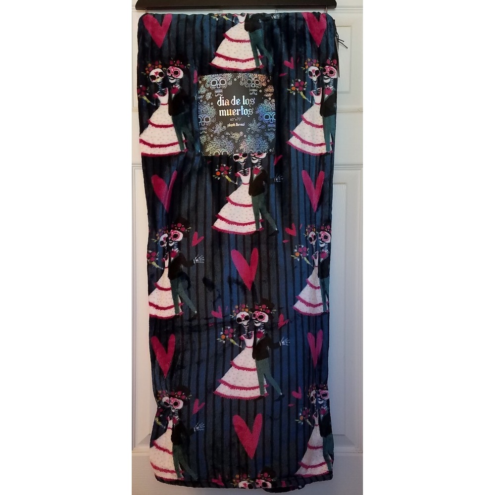 Dia de Los Muertos Soft Push Throw Day of the Dead Couples Blanket 60"x70" NEW